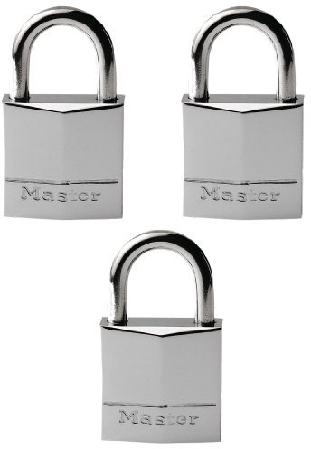 Master Lock 639EURTRI Cadenas 30 mm en laiton Lot de 3 Nickelé Anse en laiton 16 mm (Import Allemagne)