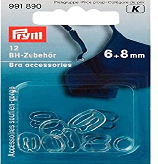 Prym 991.890 BH-Zubehör, Multi, 6+8mm, KST, transparent, 12 Stück