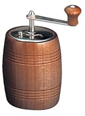 MAAJ® PFEFFERMÜHLE IN FASS-FORM MIT KURBEL BUCHE WALNUSS dunkel schwarz