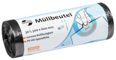 DEISS Universal Plus® Müllbeutel 30 Liter, 44904-1 Karton | Rolle (50 Stück)