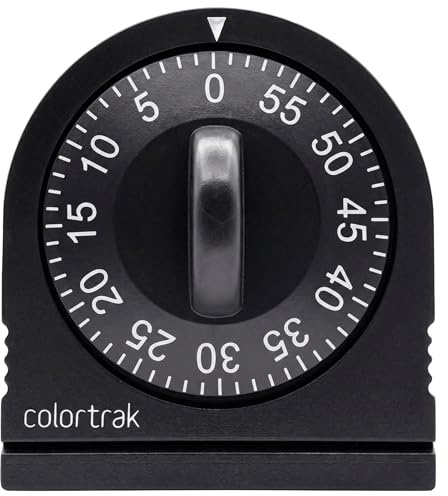 60 Minute Wind Up Timer, Visual Mechanical Timer, from 0 to 60 Minutes, for Kitchen, Hair Color Processing, Tanning Time, Kids' Home and Classroom Activities or Timeouts, Black
