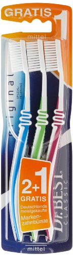 Dr.BEST Original Zahnbürste, Mittel (6x(2 Stück + 1 Stück Gratis)), Hilft, das Zahnfleisch zu schützen