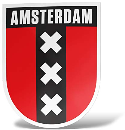 erreinge Aufkleber Amsterdam XXX Niederlande Shaped Adhesive PVC für Abziehbild Tapete Auto Moto Helm Camper Laptop - 12 cm