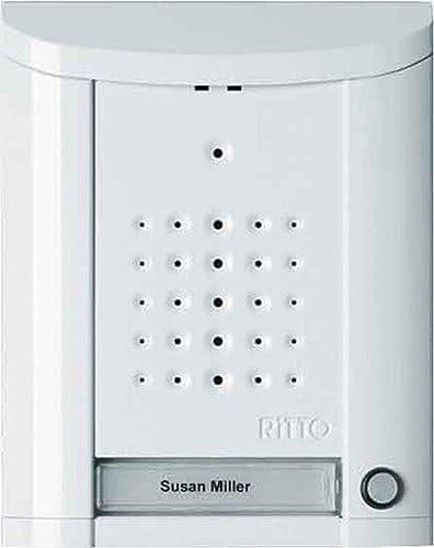 Schneider Electric Ritto Türstation, Entravox, Audio für 1-Familienhaus, Gegensprechanlage mit Beleuchtung und Klingeltaste, Aufputz, Außeneinheit, weiss, Artikelnummer 1840170