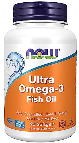 Now Foods Ultra Omega-3 (EPA e DHA), 90 capsule, Testato in Laboratorio, Senza Glutine, Non-GMO