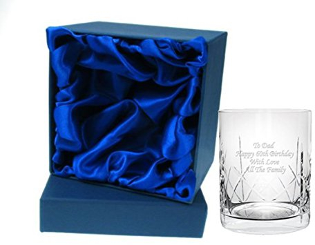 Lucy G [Custom] Personalised Crystal Whisky Whiskey Tumbler in Silk giftbox cr2 Exclusive to 1stclassgifts