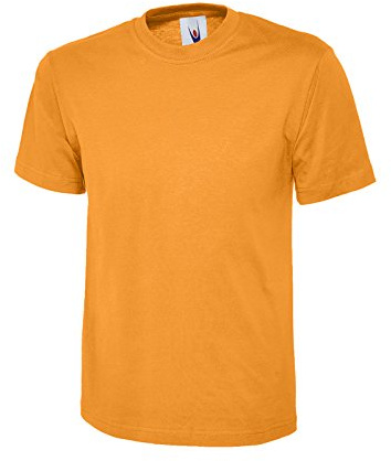 Einfach Klassische T-shirt Oberteil 100% Baumwolle Freizeit Freizeit Sport Works UC301 - Orange, XXL
