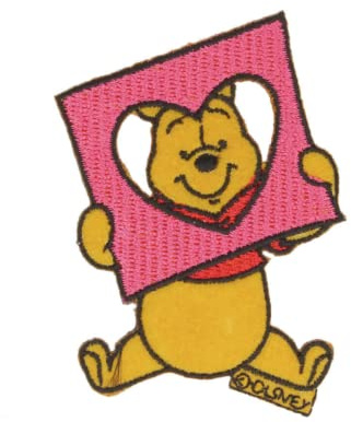 HKM Applikation PU Der Bär Mit Herz Applikationen, Rosa/Orange