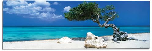 REINDERS Wandbild, Divi Divi Baum, Schlafzimmer, Bilder, Wanddeko, Room Decor, MDF, Blau, 52x156cm