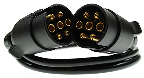 Maypole 7 Pin 2 m 2×7 Pin Plugs and 7 Core Connecting Lead, for Trailer Lighting