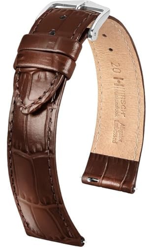 Hirsch Uhren-Lederarmband Louisianalook L 18 mm Braun 03427010-2-18