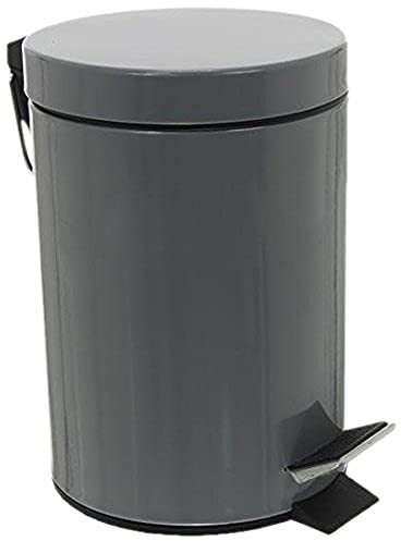 JJA 105614 Poubelle Métal Gris 3 L