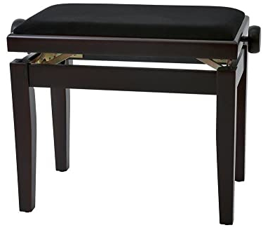Gewa piano bench Deluxe, solid wood, height-adjustable rosewood matt