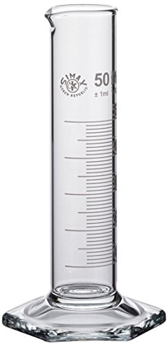 neolab E, coktail de pied 1277 éprouvette graduée 50 ml forme basse, 6 pans de classe B