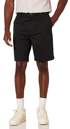 Amazon Essentials Herren Klassisch Geschnittene Chinoshorts, 23 cm, Schwarz, 29W