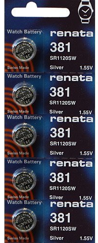 381 Watch battery - Strip of 5 Batteries by Renata