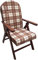 MASLEGNO - Poltrona in legno reclinabile in 4 posizioni Amalfi per soggiorno o cucina, con cuscino con imbottitura (105 cm altezza), marrone