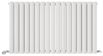 iBathUK Strata Horizontal Column Radiator, Double Panel Radiators, 600x1020mm Slim Radiator, Wall Mounted for Bathroom,Kitchen,Living Room - White