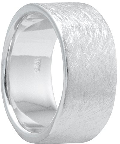 Vinani Damenring, 925 Sterling Silber – breit gebürstetes, massives Design, minimalistischer Stil, polierte Oberfläche, handgefertigter zeitloser Schmuck für Frauen, angenehmer, RXG52