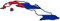 Auto Aufkleber  KUBA  Sticker Cuba Konturgeschnitten (ca. 11x6 cm)