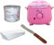KIT SCALDACERA PROFESSIONALE + ROTOLO DEPILAZIONE + BARATTOLO CERA + SPATOLA STENDICERA IN ACCIAIO PER ESTETISTA
