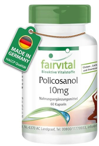 Fairvital | Policosanol Kapseln 10mg - 60 Kapseln - HOCHDOSIERT - VEGAN
