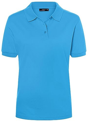 James & Nicholson Damenpolo Classic - Piqué-Poloshirt mit gestrickten Bündchen | Farbe: Aqua | Grösse: XXL