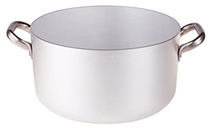 Pentole Agnelli ALMA10430 Casseruola Alta con Maniglie, Alluminio, Argento, 30 cm