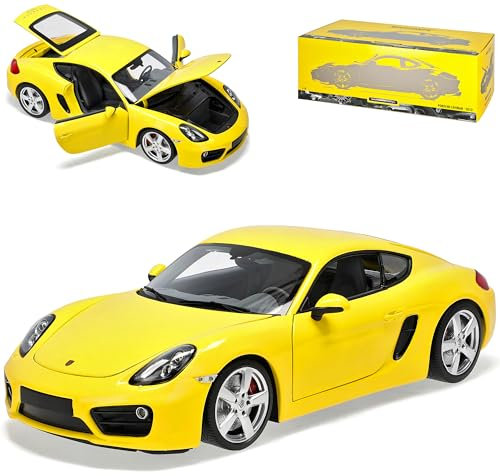 Minichamps Porsche Cayman 981c Coupe Gelb Ab 2011 1/18 Modell Auto mit individiuellem Wunschkennzeichen