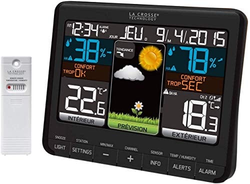 La Crosse Technology - WS6825 - Station météo colorée - Noir