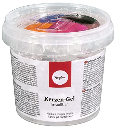 Rayher Hobby 3130000 Kerzen-Gel, Dose 300 g/ ca.365 ml, transparent, kristallklares Kerzenwachs zum schmelzen, kann gefärbt werden, Kerzen gießen, farblos