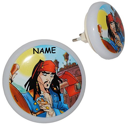 alles-meine.de GmbH 1 STK. Nachtlicht Pirat - Fluch der Karibik incl. Namen/Licht LED Schlummerlicht mit Stecker für Steckdose - Nachtlampe Lampe - Piraten Seefahrer - Kind..