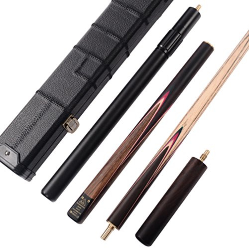 CUESOUL Klassische Handgemachte 57 Zoll Palisander 3/4 Stück Snooker Queue mit Schwarz Köcher und Aluminium Teleskop Extension (CSSC012)