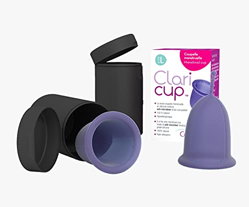 Coupe Menstruelle Claricup – Silicone Médical Antimcirobien – Fournie avec sa boîte de transport et de désinfection