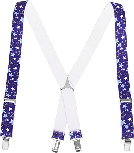 Playshoes Unisex Elastisch Hosenträger, blau Sterne, 60cm