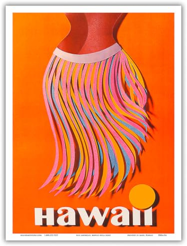 Hawaii – Hula Rock – Pan American World Airways – Vintage Fluggesellschaft Reise Poster c.1960s – Master Art Print (ungerahmt) 22,9 x 30,5 cm