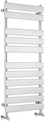 Hudson Reed HL396 Piazza | Modern Bathroom Vertical Wall Hung 11 Bar Heated Towel Rail, 1200mm x 500mm, Chrome