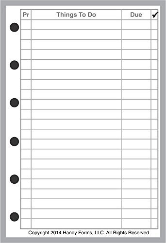 To-Do-Listen-Einlage, Größe und gelocht für Taschen-Notizbuch (8,3 x 12,1 cm).