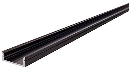 Reprofil AU-01-15 flaches U-Profil für 15-16,3 mm LED Stripes, eloxiert, 2000 mm, schwarz matt 970063