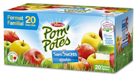 Pom'Potes Especialidades de manzana sin azúcares añadidos, 20 x 90 g