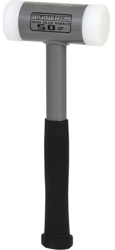 KS Tools 140.5275 Mazzuola, Antirimbalzo, con Manico Tubolare in Acciaio Stabile e Robusto, Teste Intercambiabili in Resistente Polia mmide Antischeggia Peso 1110 G, 310 mm