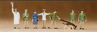 Preiser 79031 Police (7) and Dog Figure Set