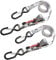 Master Lock 3113EURDAT Spanngurt mit S-Haken und Ratsche, Grau, 1,80m x 25mm Gurt, 2-er Pack, Silber