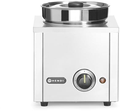 HENDI Bagnomaria elettrico professionale con contenitore in acciaio inox con coperchio (1x4 L), Termosistema, Scaldavivande per salse e zuppe 30–85°C, 4 L, 220V/200W, 256x312x(H)298mm