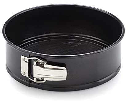 Prestige Inspire 21cm Springform Cake Tins for Baking - Non Stick Round 8 Inch Cake Tin, Freezer & Dishwasher Safe, Heavy Gauge Carbon Steel Bakeware, Black, 21 x 7cm