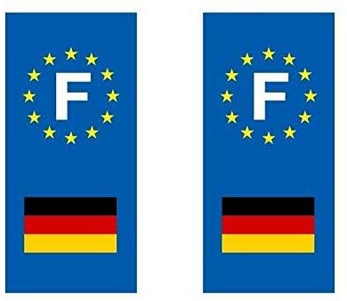 Aufkleber für Kfz-Kennzeichen mit der Flagge von Deutschland