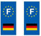 Aufkleber für Kfz-Kennzeichen mit der Flagge von Deutschland
