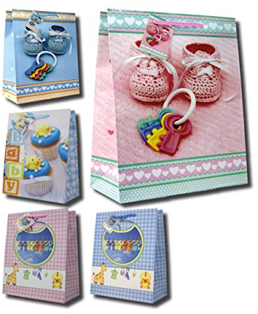 10 Geschenktüten Large Baby/Geburt - 5 Motive 31-2311