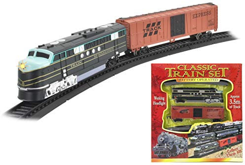 KandyToys Classic Retro Large Electric Toy Train Set With Tracks | Battery Operated
