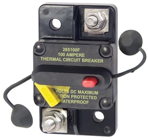 Blue Sea Systems 7187 285 Series Thermal Circuit Breakers, Surface Mount, 48V DC, 100A